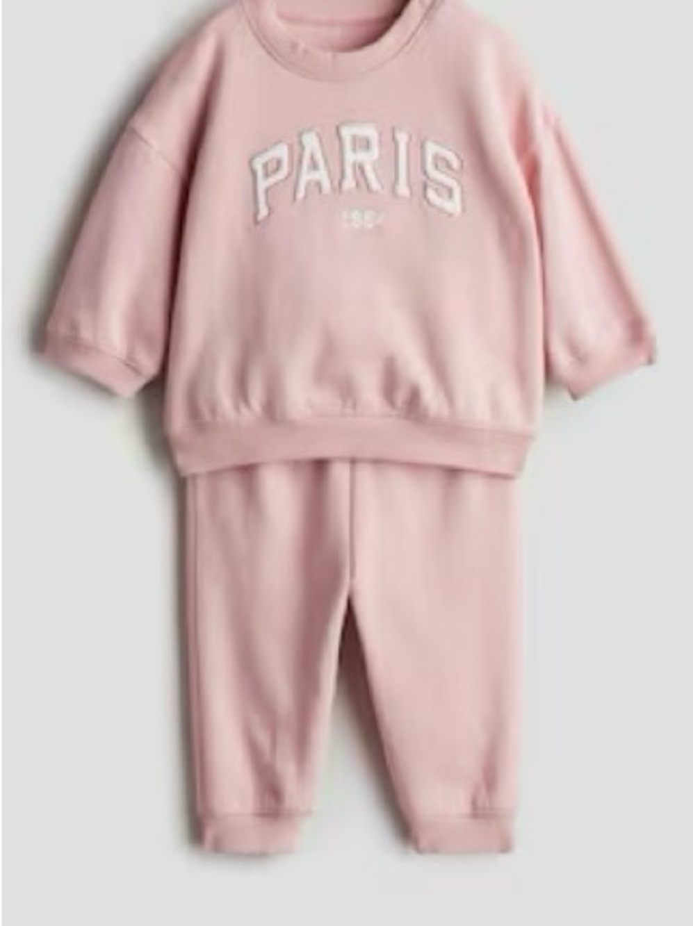 H&M Light Pink 'PARIS' Sweatshirt & Jogger Set